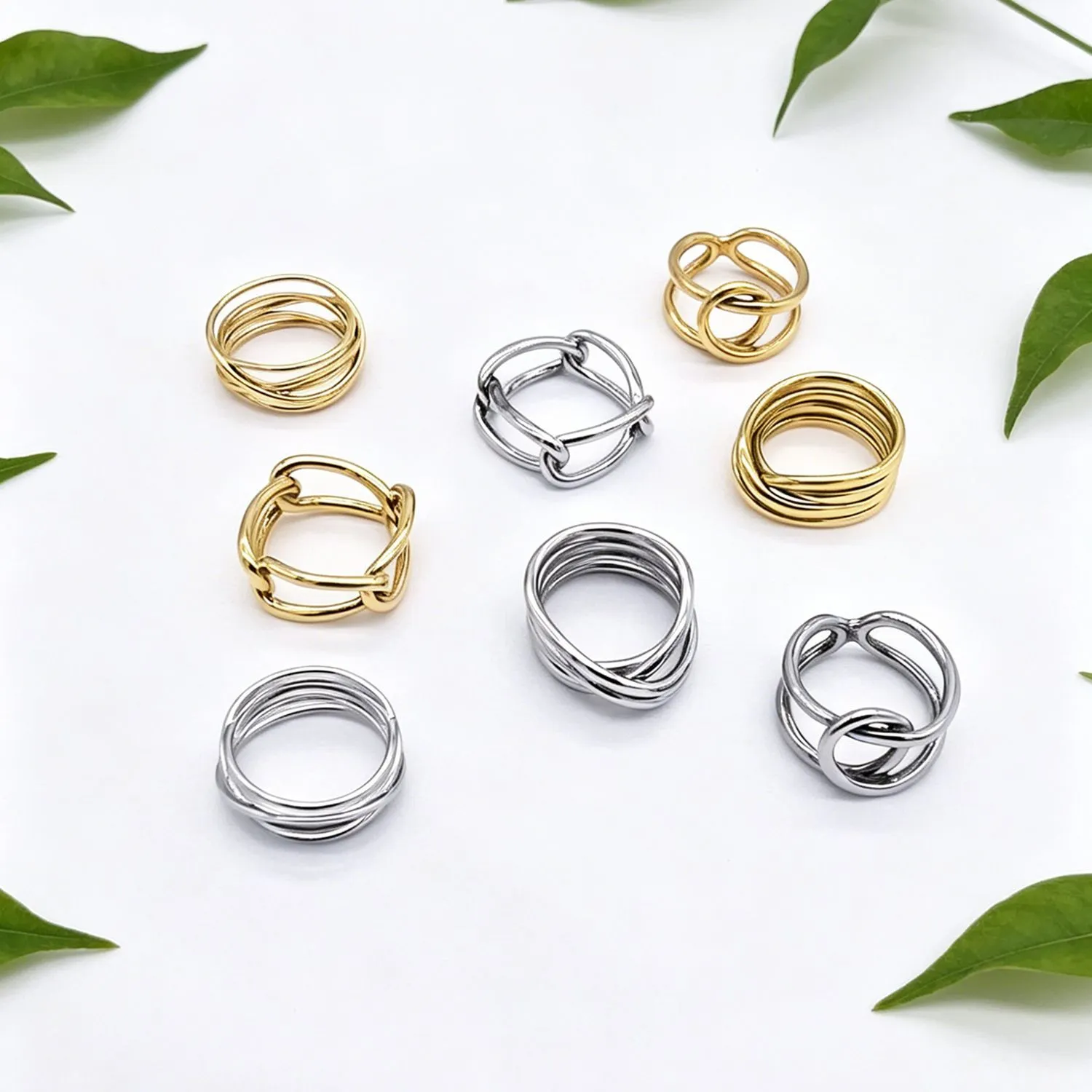Modern Crossing Line Ring