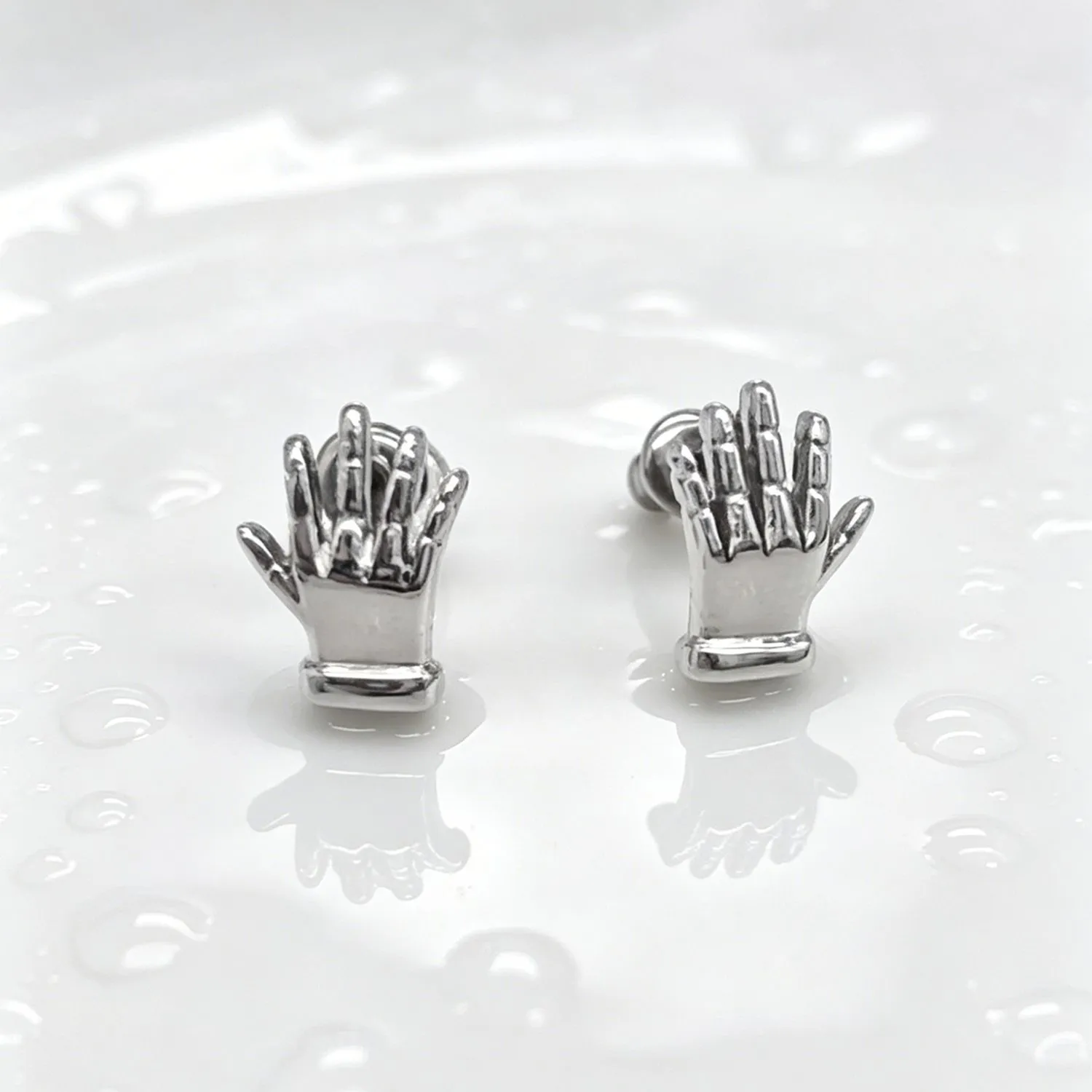 Hand-Shape Stud Earrings