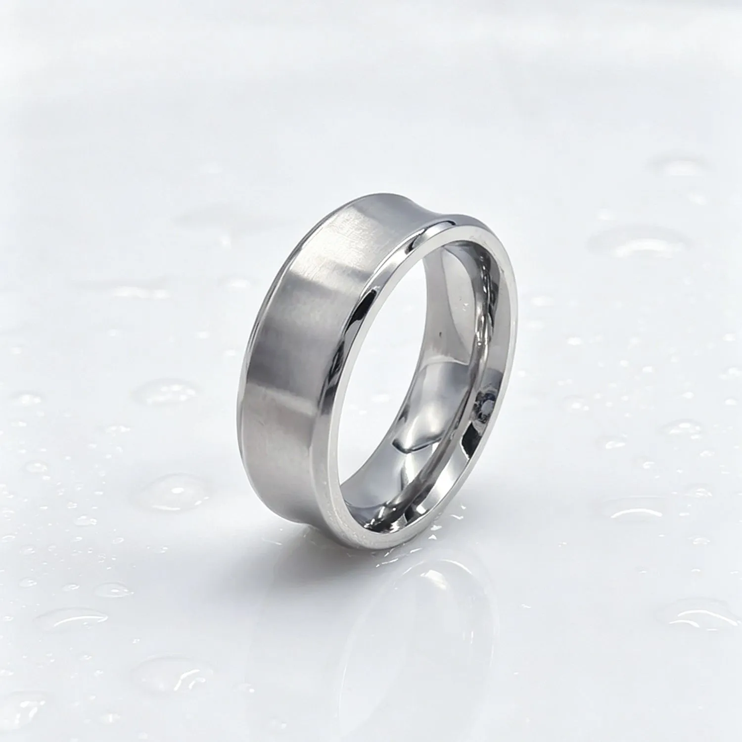 8mm Brushed Geometric Ring