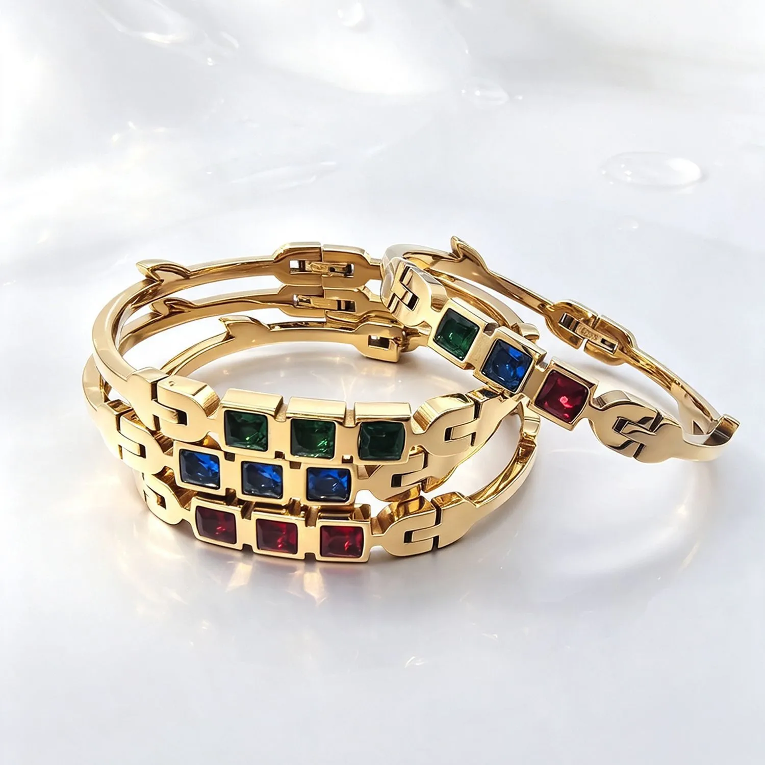 Colorful Zircon Leaf Bracelet