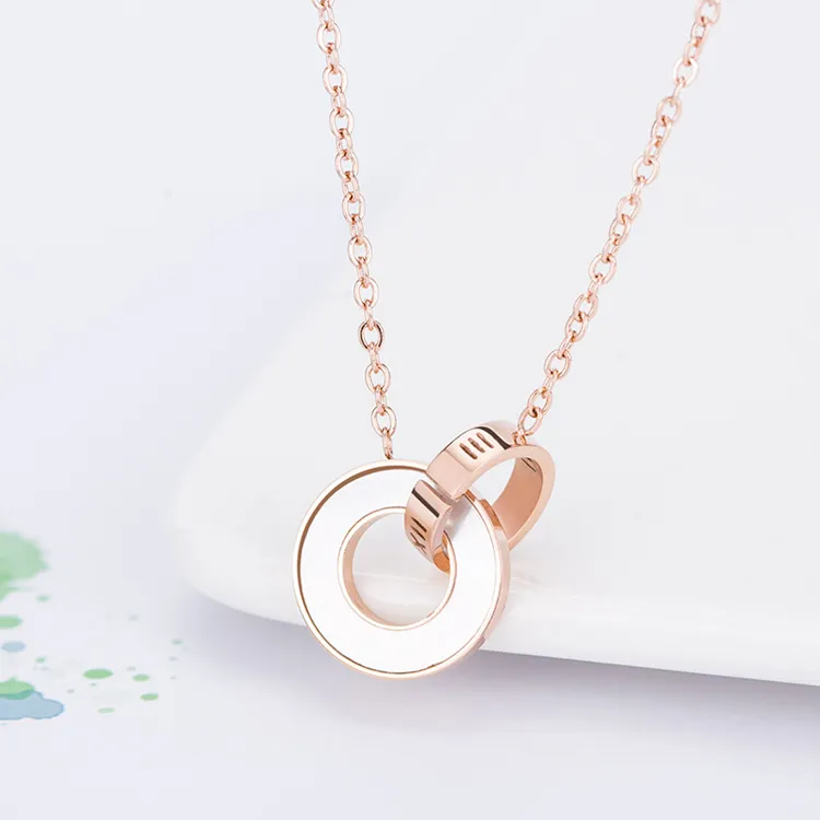 Interlocking Roman Numeral Necklace