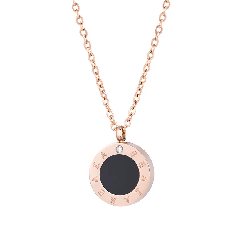 Round Roman Numeral Couple Necklace