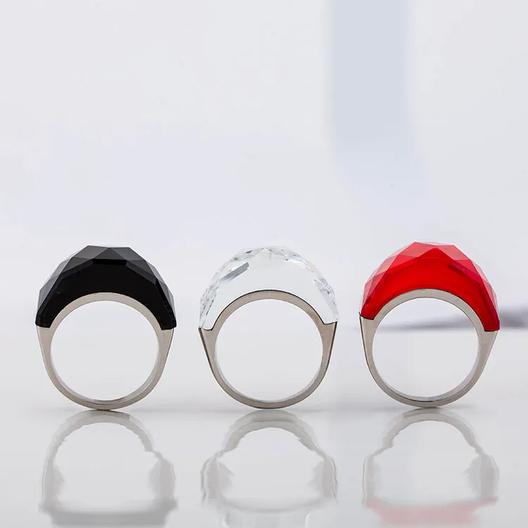 Multicolor Glass-Top Statement Ring