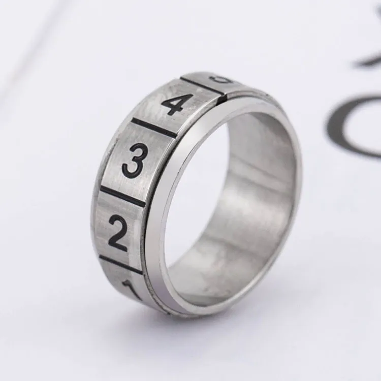 Rotatable Number Spinner Ring