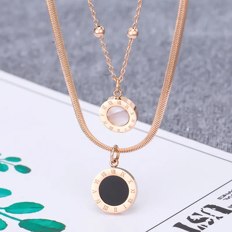 Double-Layer Mother-of-Pearl Number Necklace