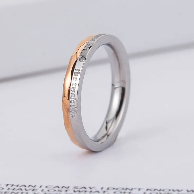 Rose Gold Zircon Letter Ring