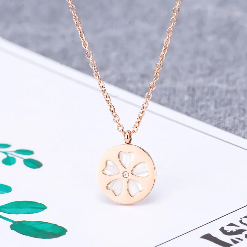 Floral Mother-of-Pearl Crystal Necklace