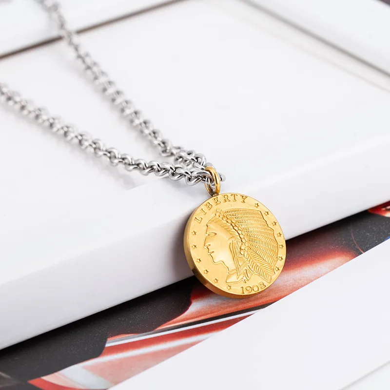 Eagle Coin Pendant Necklace