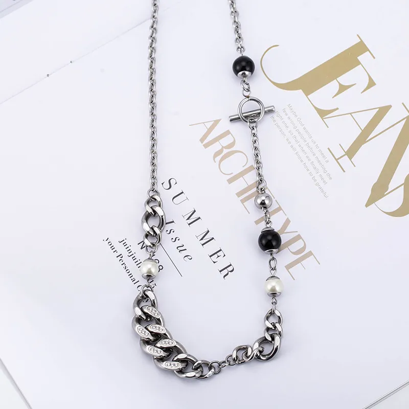 Black & White Pearl Mosaic Necklace