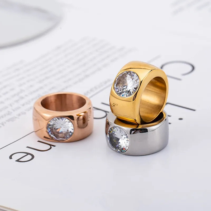 Wide-Band Statement Crystal Ring