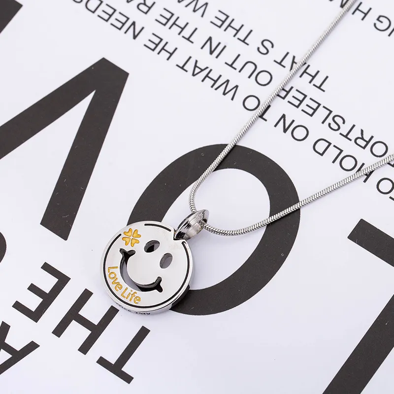Polished Smiley Pendant Long Necklace