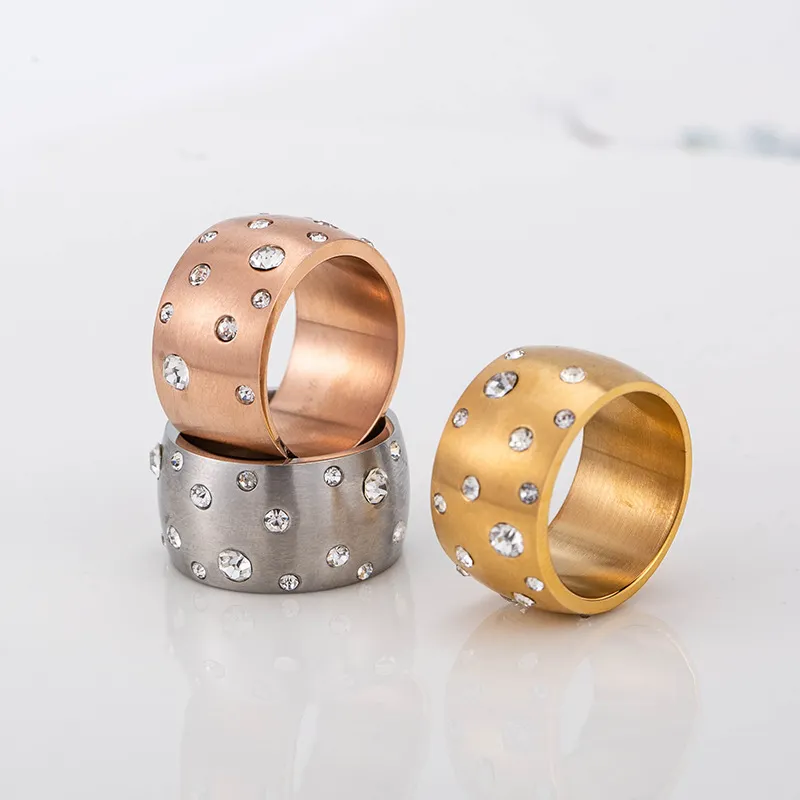 Starry Crystal Wide-Band Ring
