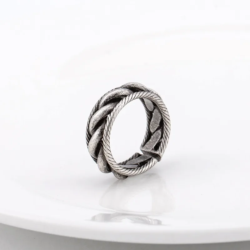Open Twisted Rope Ring