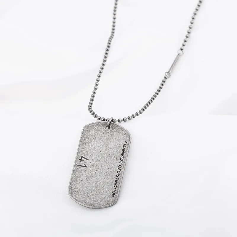 Forever Tag Long Pendant Necklace