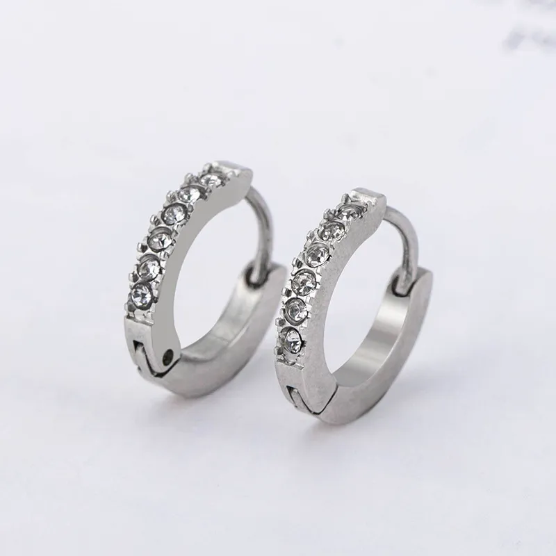 Half-Pavé Hoop Earrings