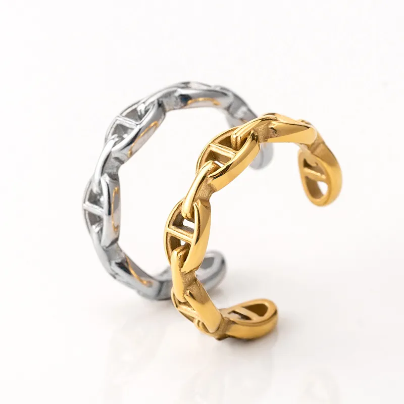 Gold Coffee Bean Open Ring
