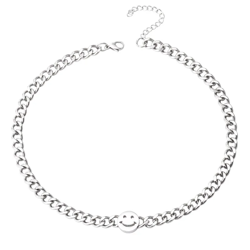 Short Smiley Pendant Necklace