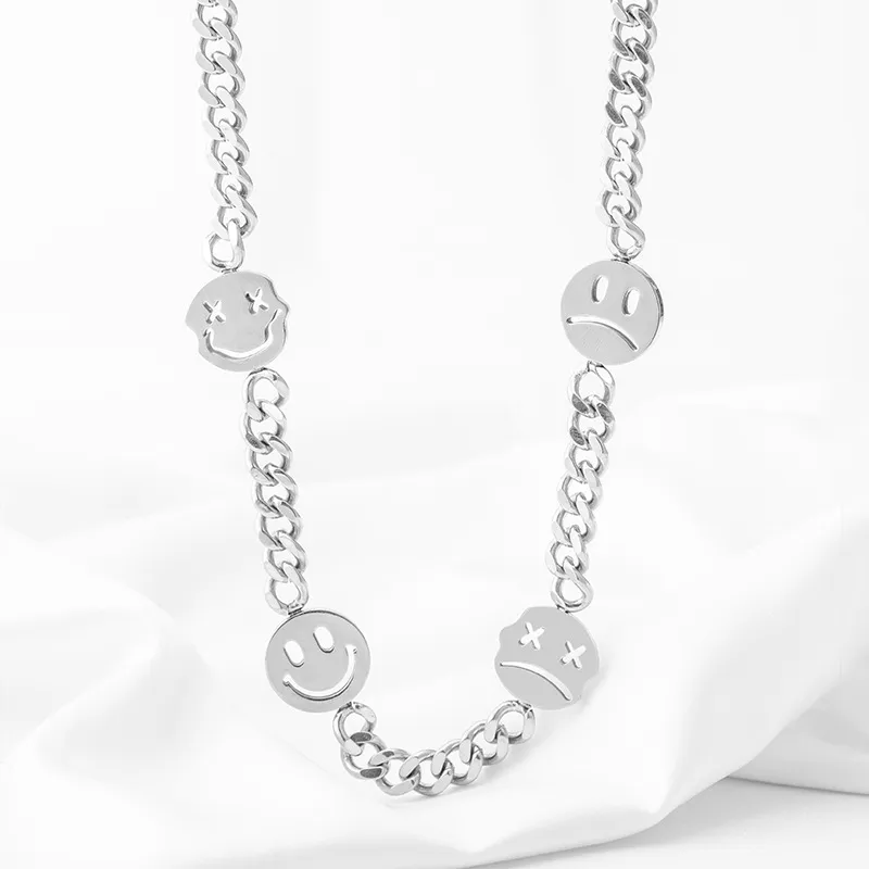 Laugh-Cry Smiley Long Necklace