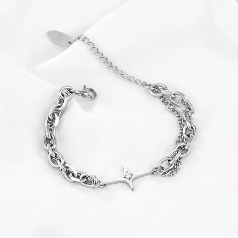 Four-Point Star Layered Bracelet