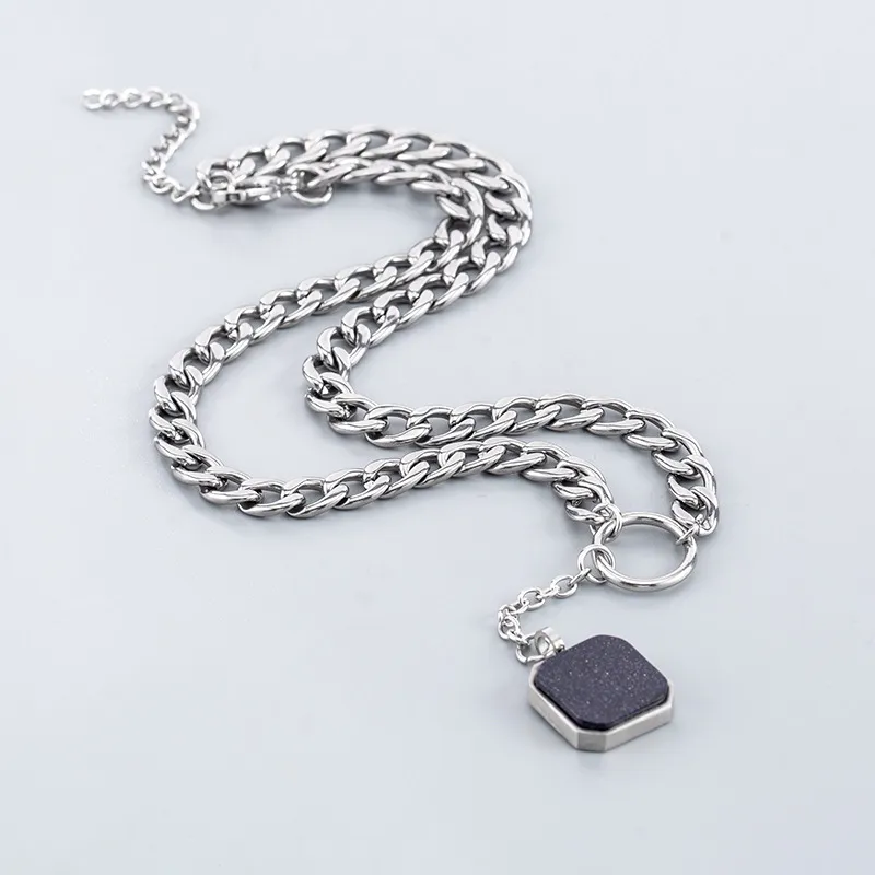Purple Stone Pendant Choker