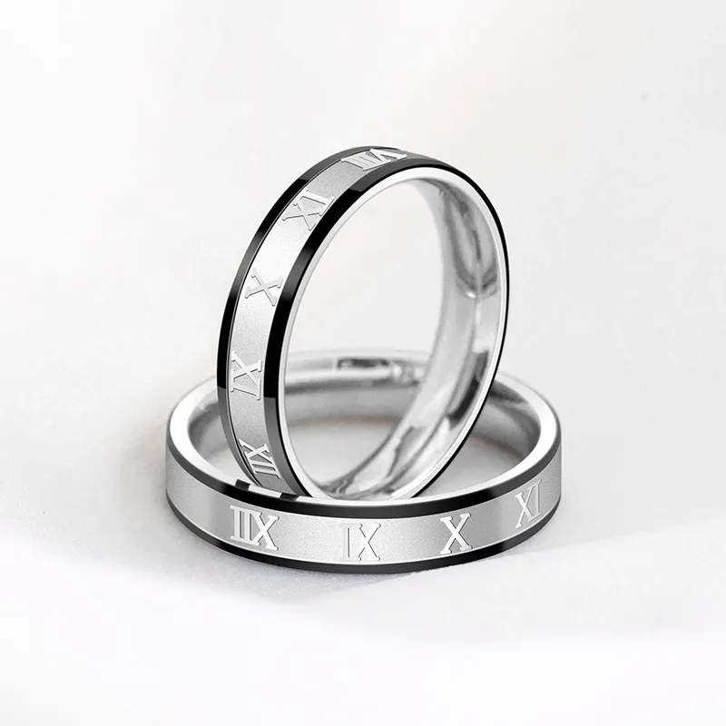 Two-Tone Black Roman Numeral Ring