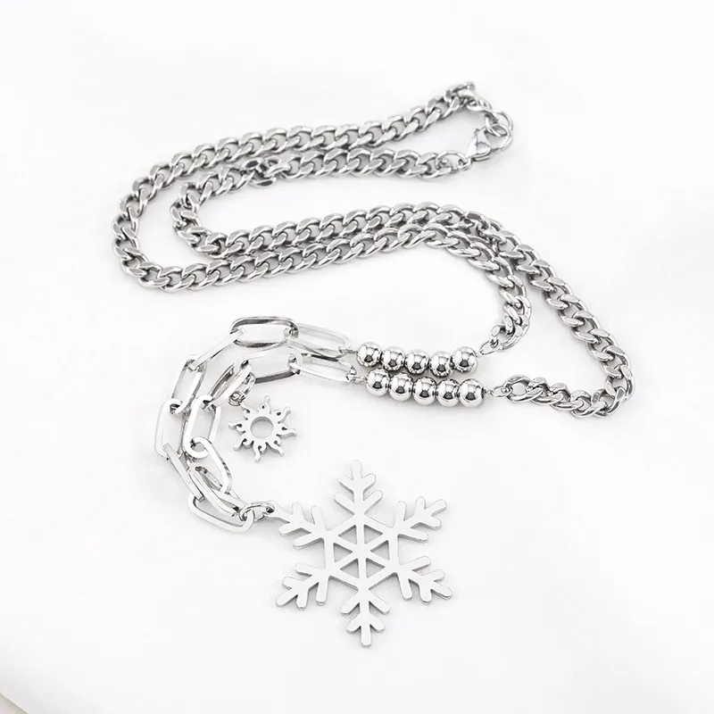 Winter Sun Snowflake Mosaic Necklace