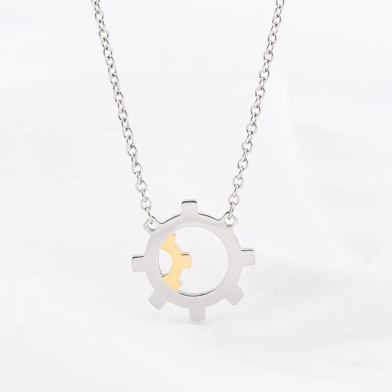 Gear Pendant Punk Necklace