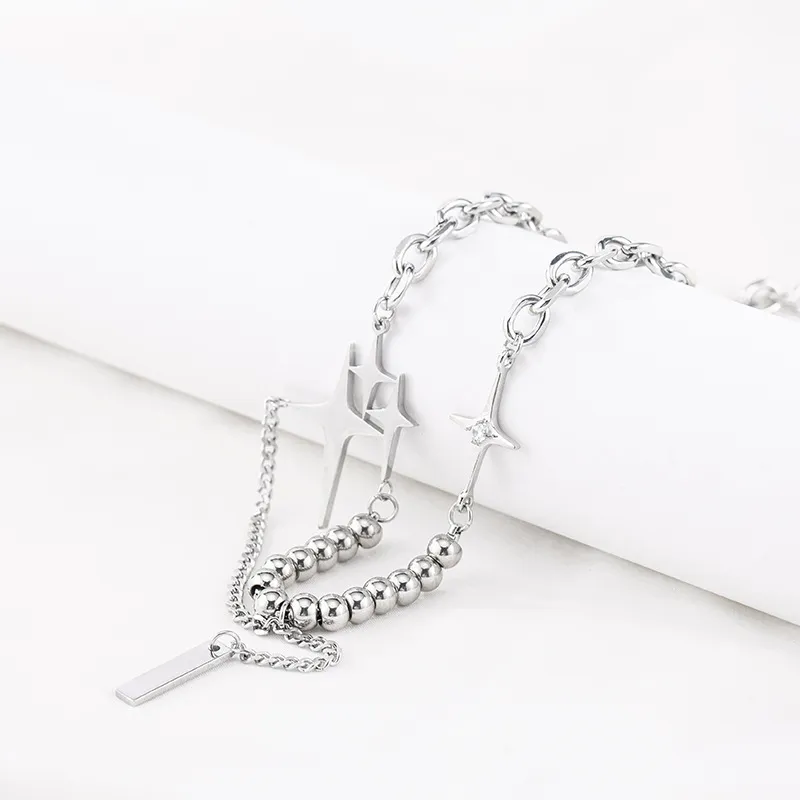 Crystal Four-Point Star Necklace