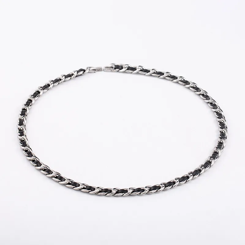 Black Leather Wrap Necklace