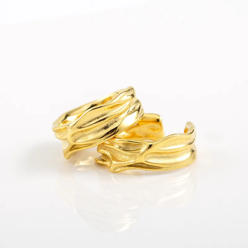 Lava-Textured Open Ring