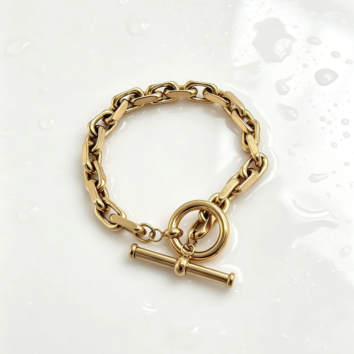 Cross Chain OT Clasp Bracelet