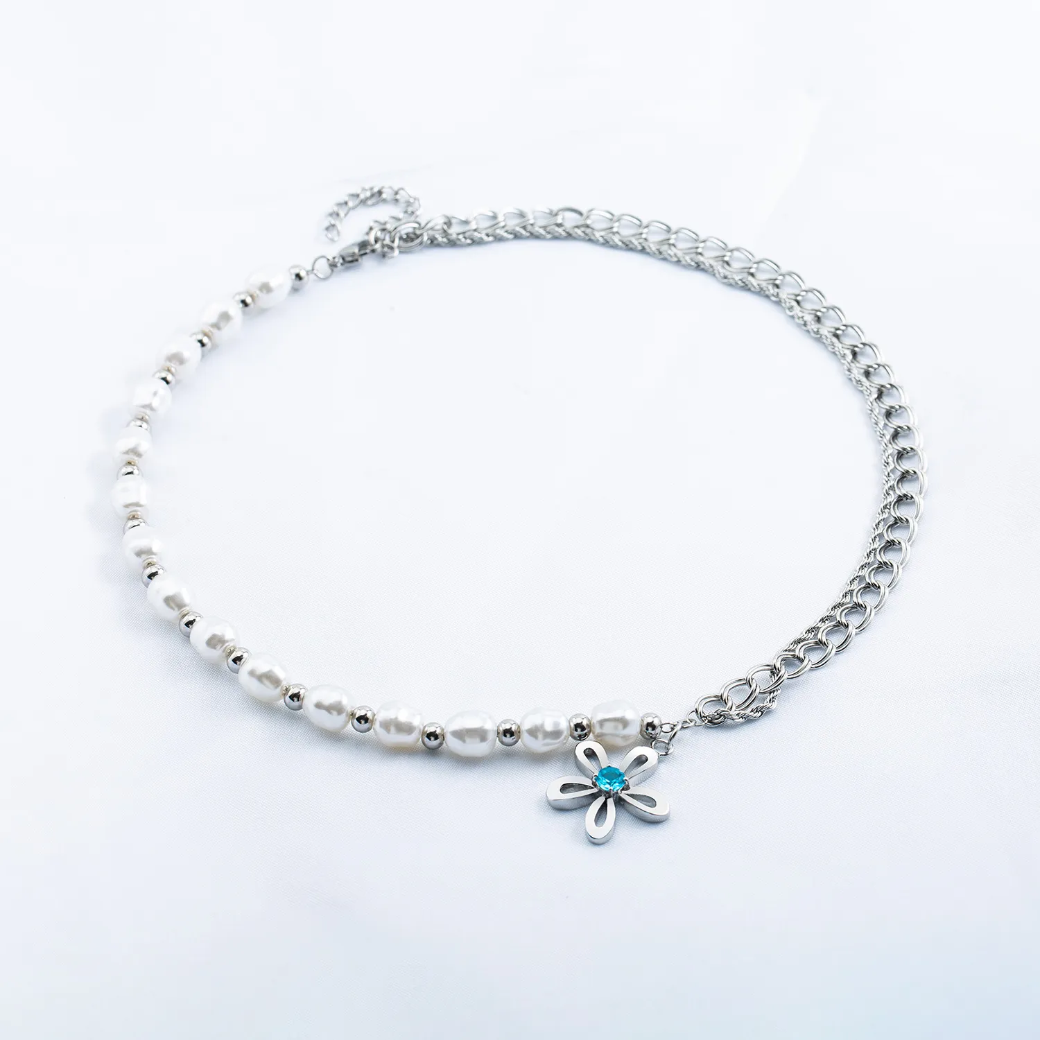 Irregular Pearl Crystal Choker