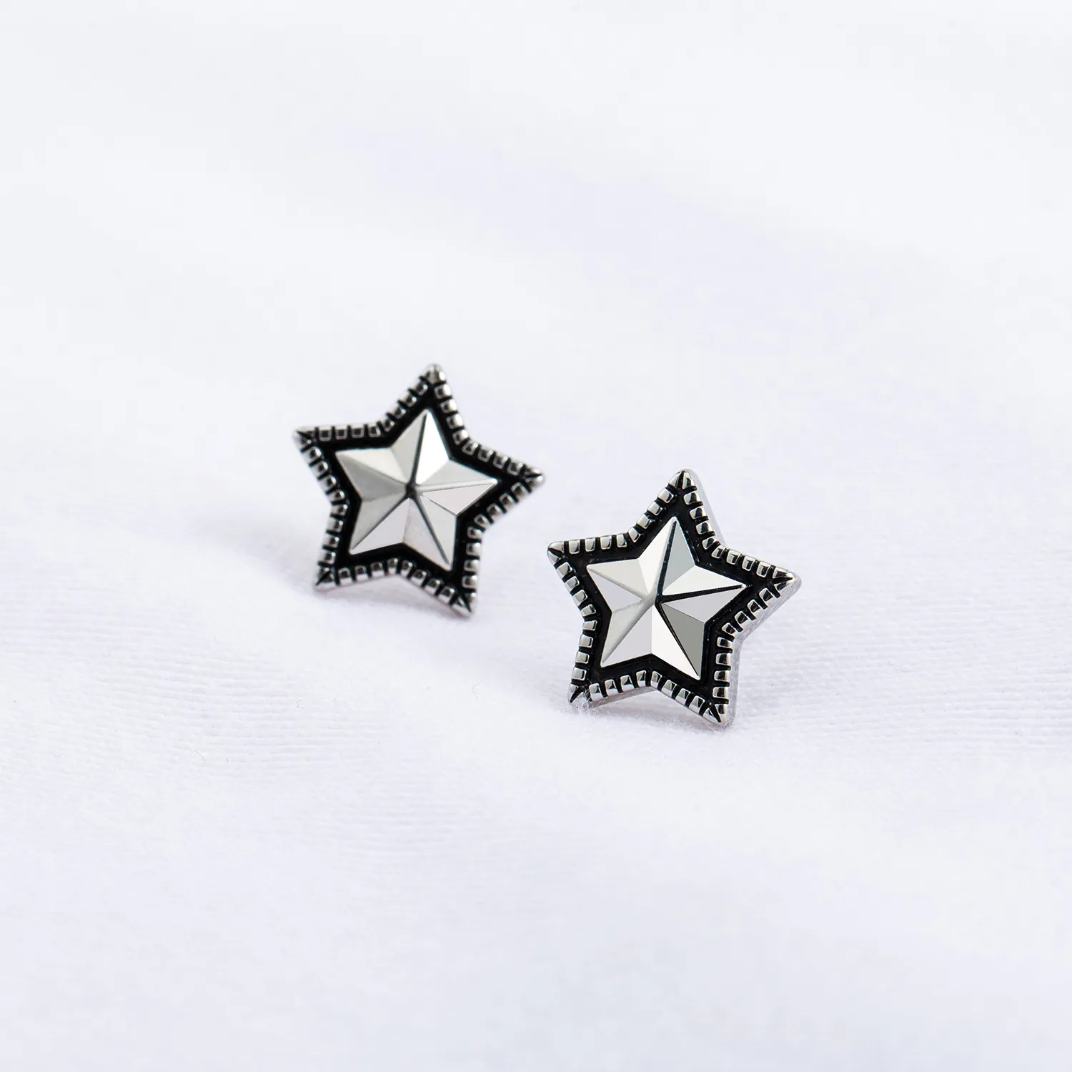 Embossed 3D Star Stud Earrings