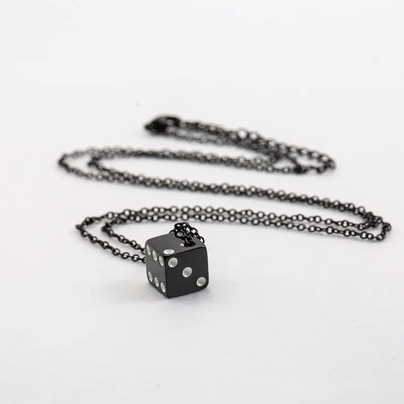 Black & White Dice Long Necklace