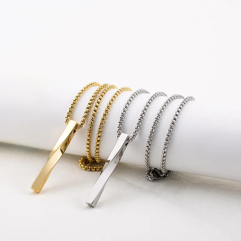 Mobius Twist Pendant Long Necklace