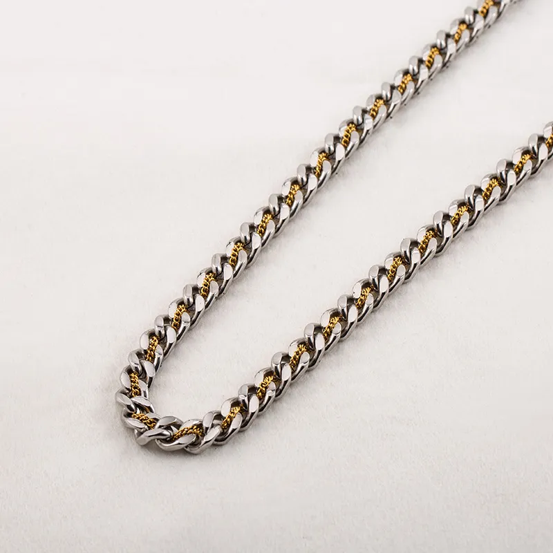 Wrapped Two-Tone Cuban Necklace