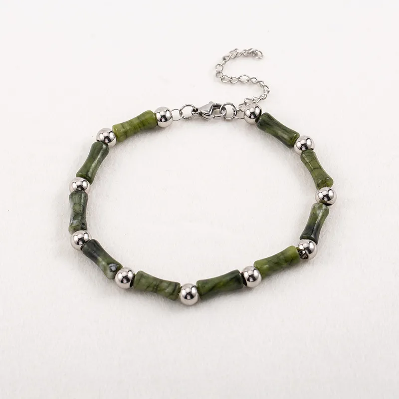 Dark Jade Bamboo Bracelet