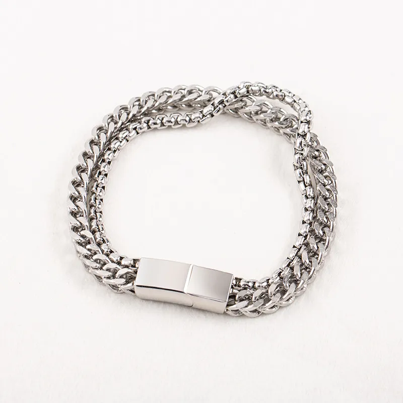 Double-Layer Cuban Chain Bracelet