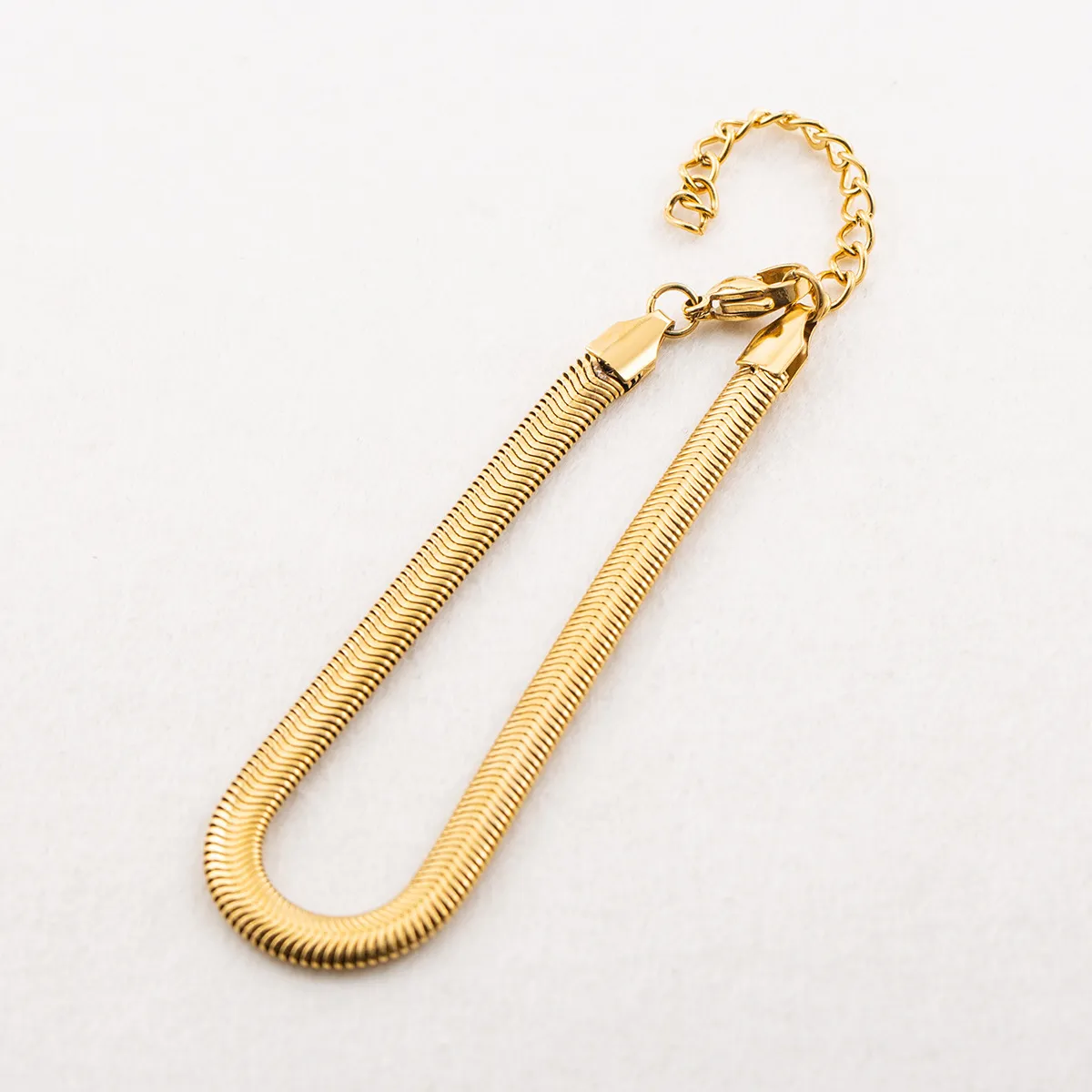 18K Gold Thick Snake Bracelet