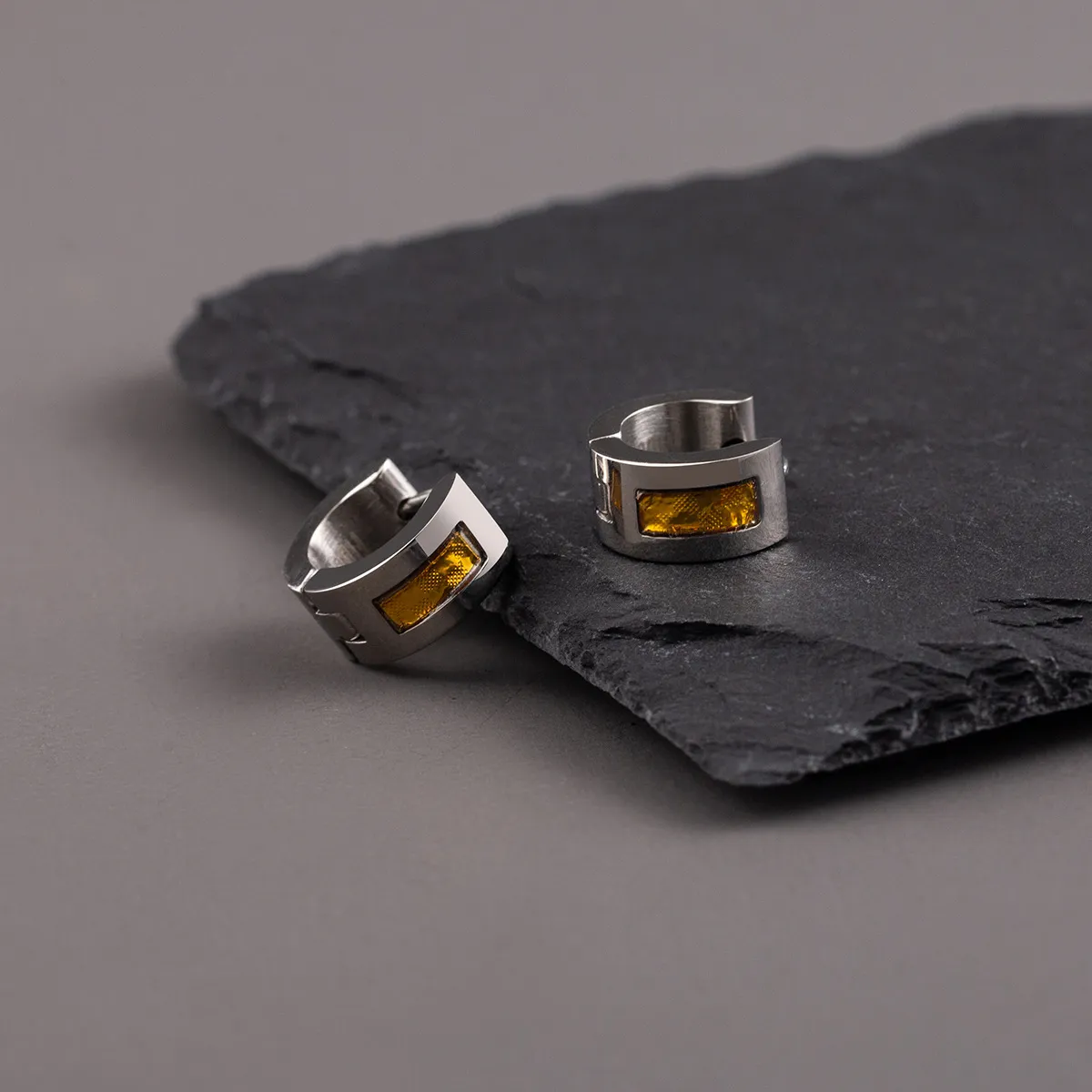 Wide Resin Inlay Earrings