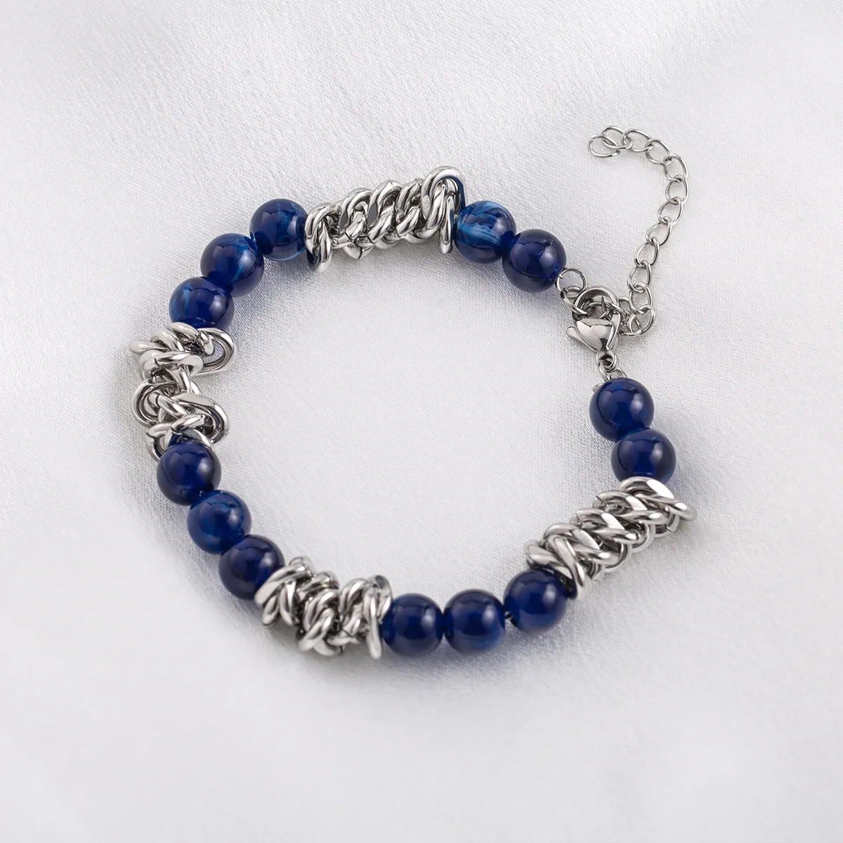 Blue Bead Chain Bracelet