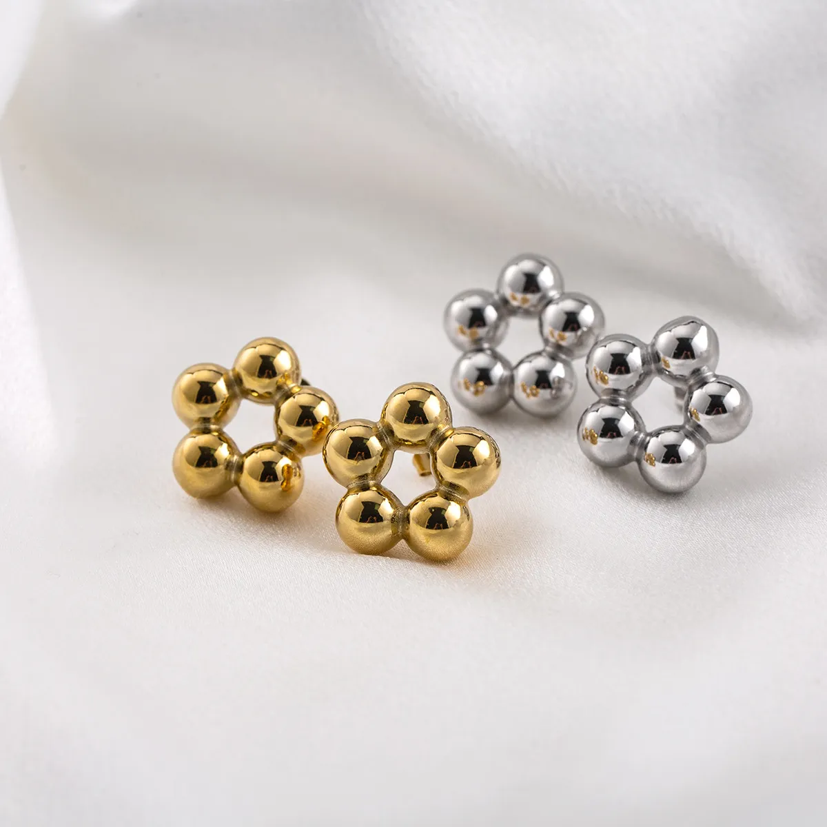 3D Floral Stud Earrings