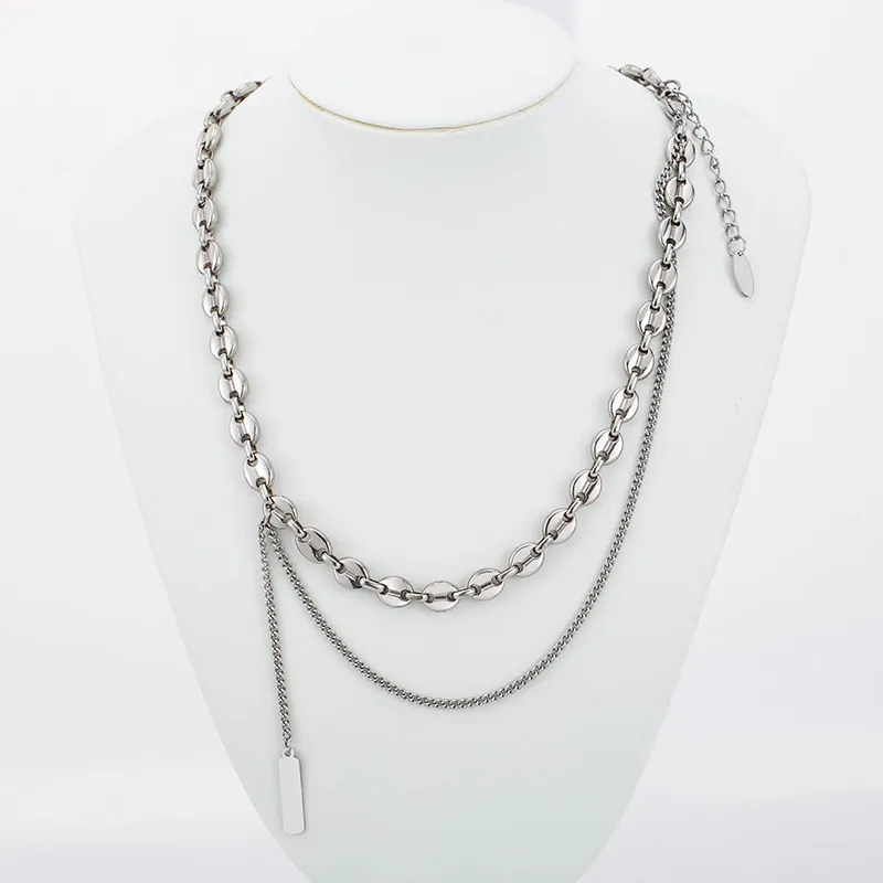 Coffee Bean Layered Necklace