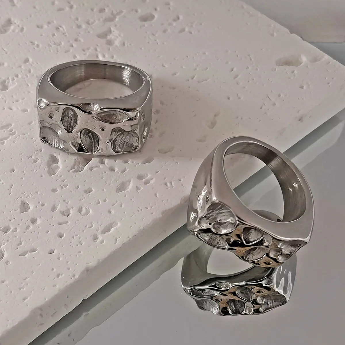 Meteor Crater Wide Band Ring