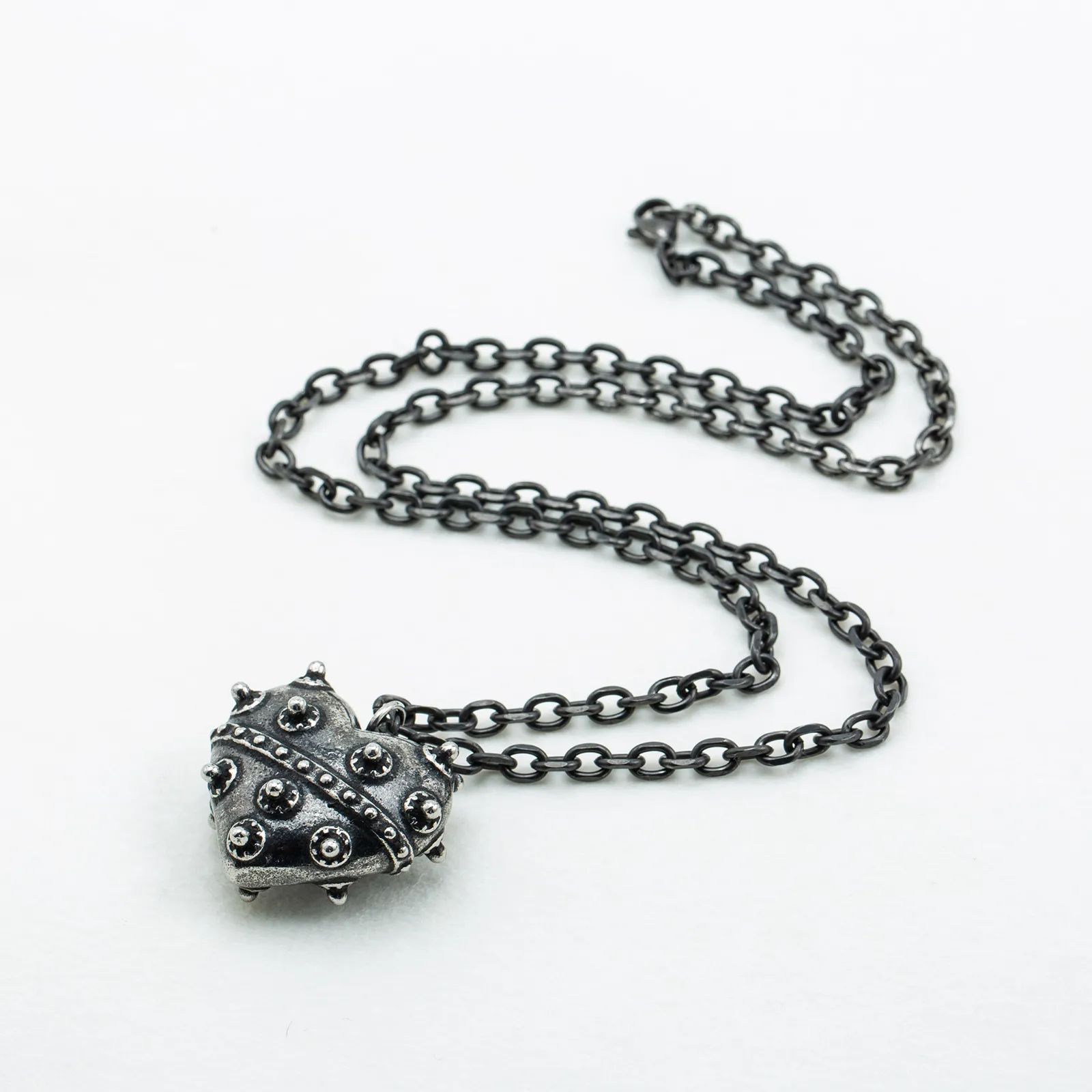 Studded Heart Pendant Necklace