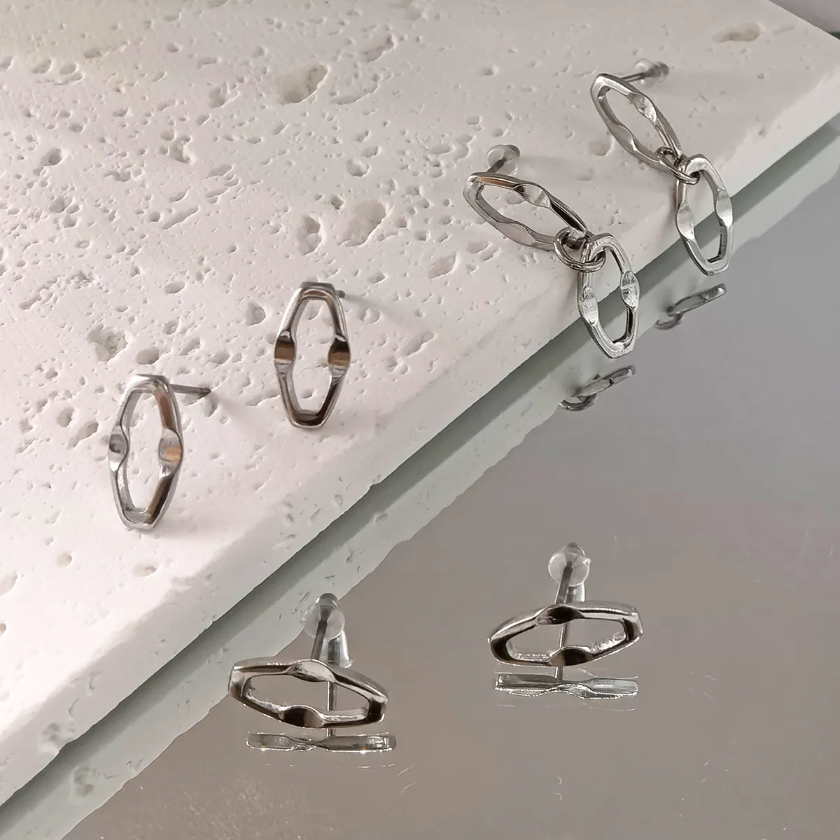 Geometric Prism Stud Earrings