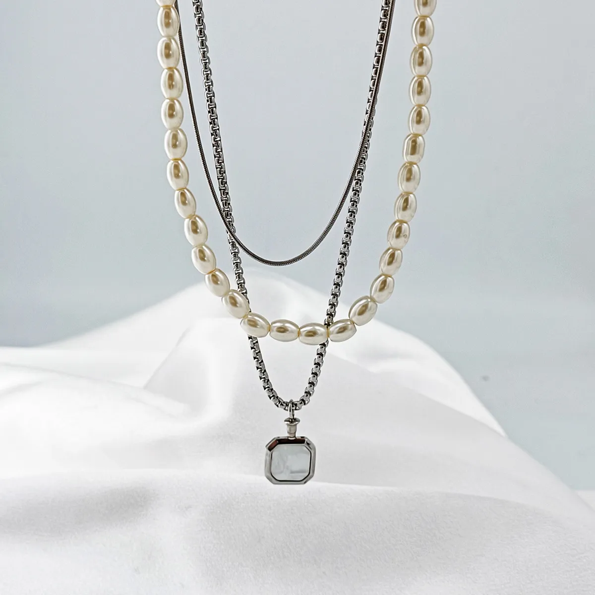 Triple-Strand Shell Pearl Choker