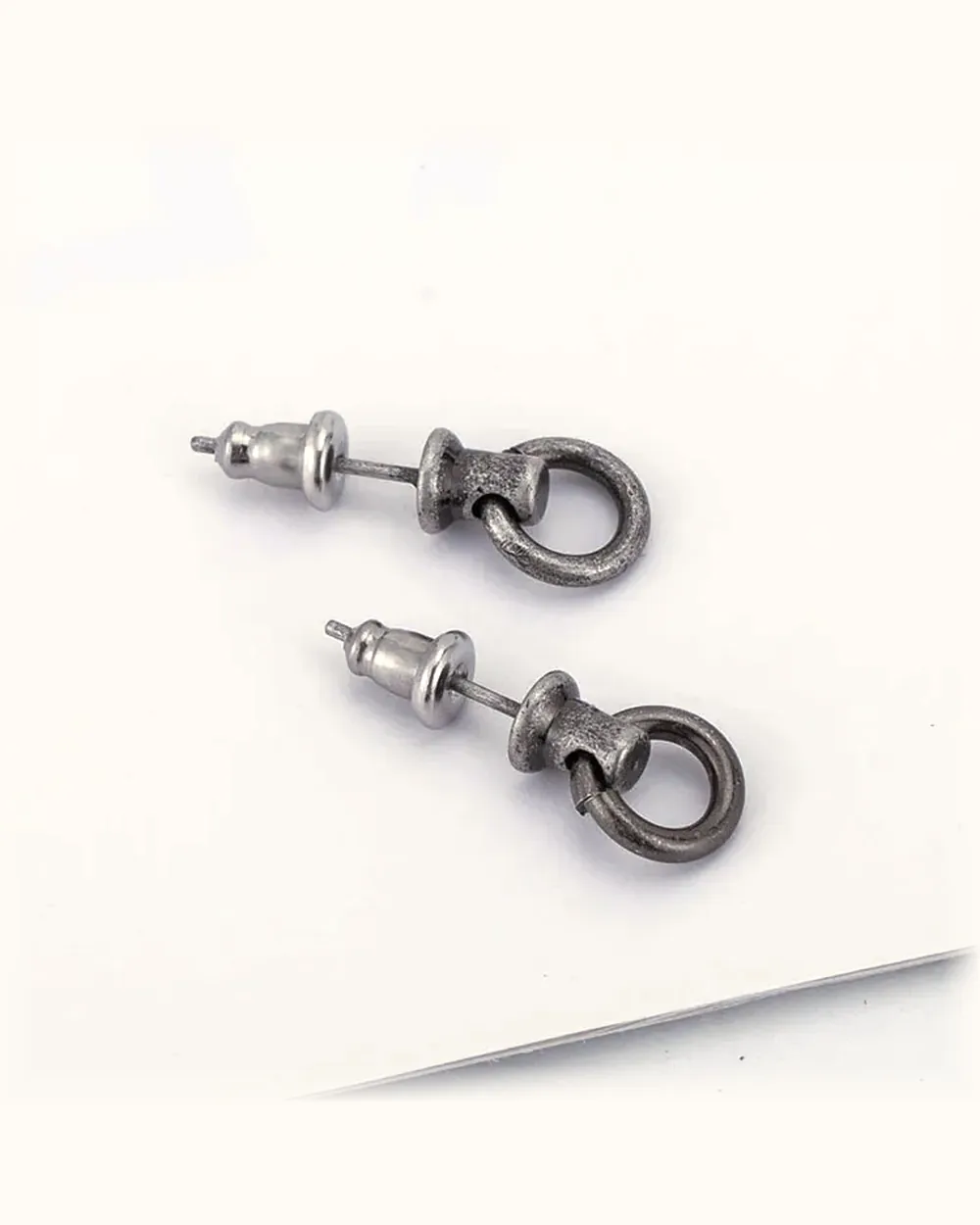Antique Geometric Circle Stud Earrings